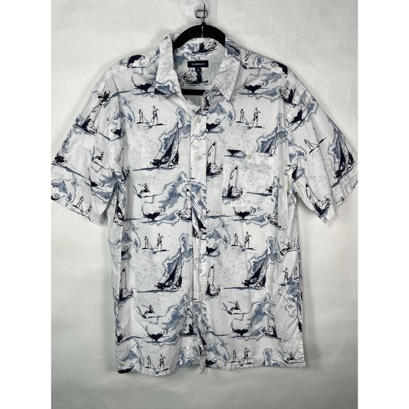 croft & barrow Other - Croft & Barrow Hawaiian Shirt Mens L Multicolor Beach Boat Short Sleeve Button